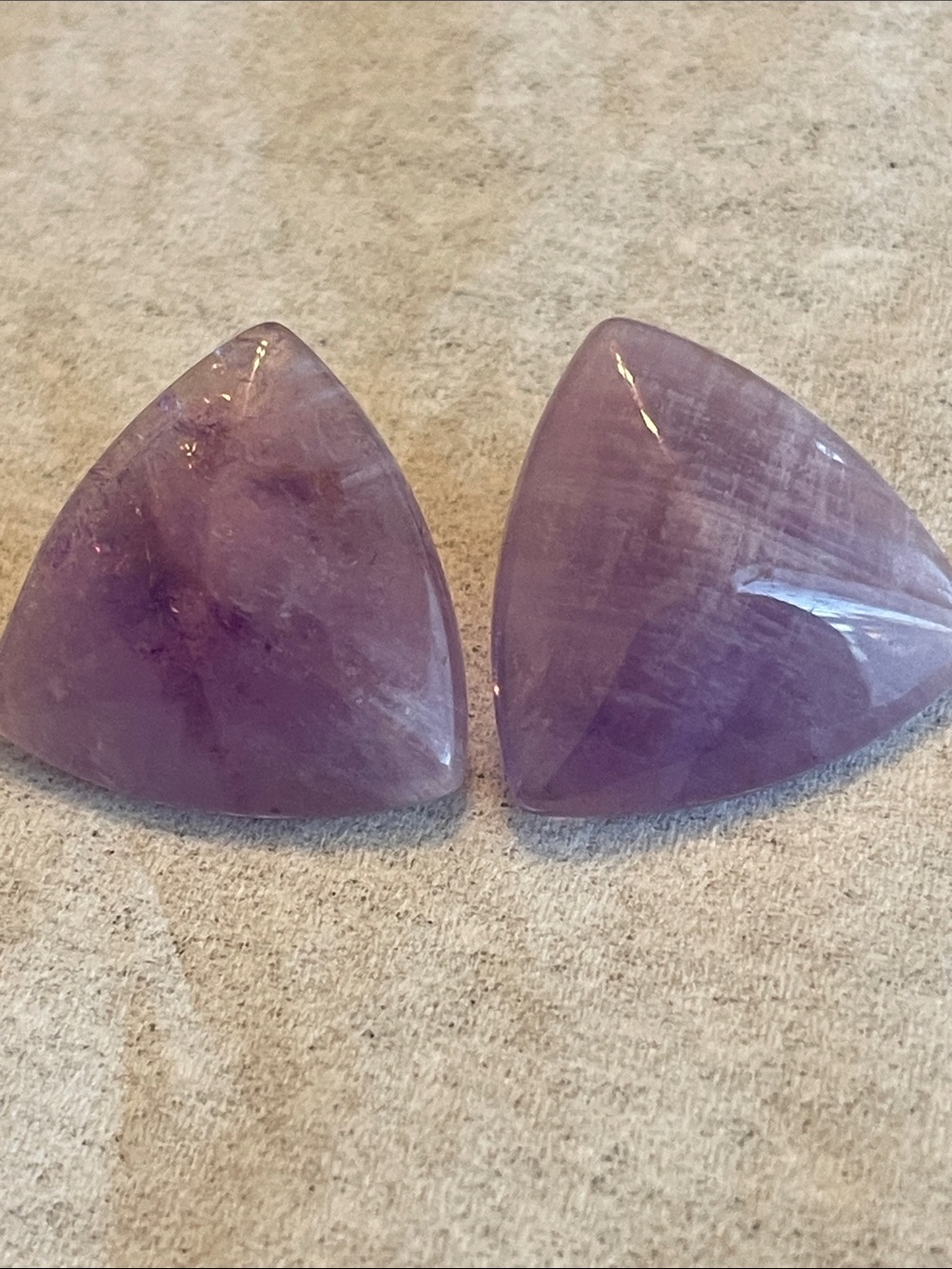 14k/20 Gold Filled posts Purple Amethyst Triangle Stud Earrings - Women Jewelry